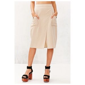 NWT KIMCHI BLUE Natural Tan Safari Midi Skirt 8